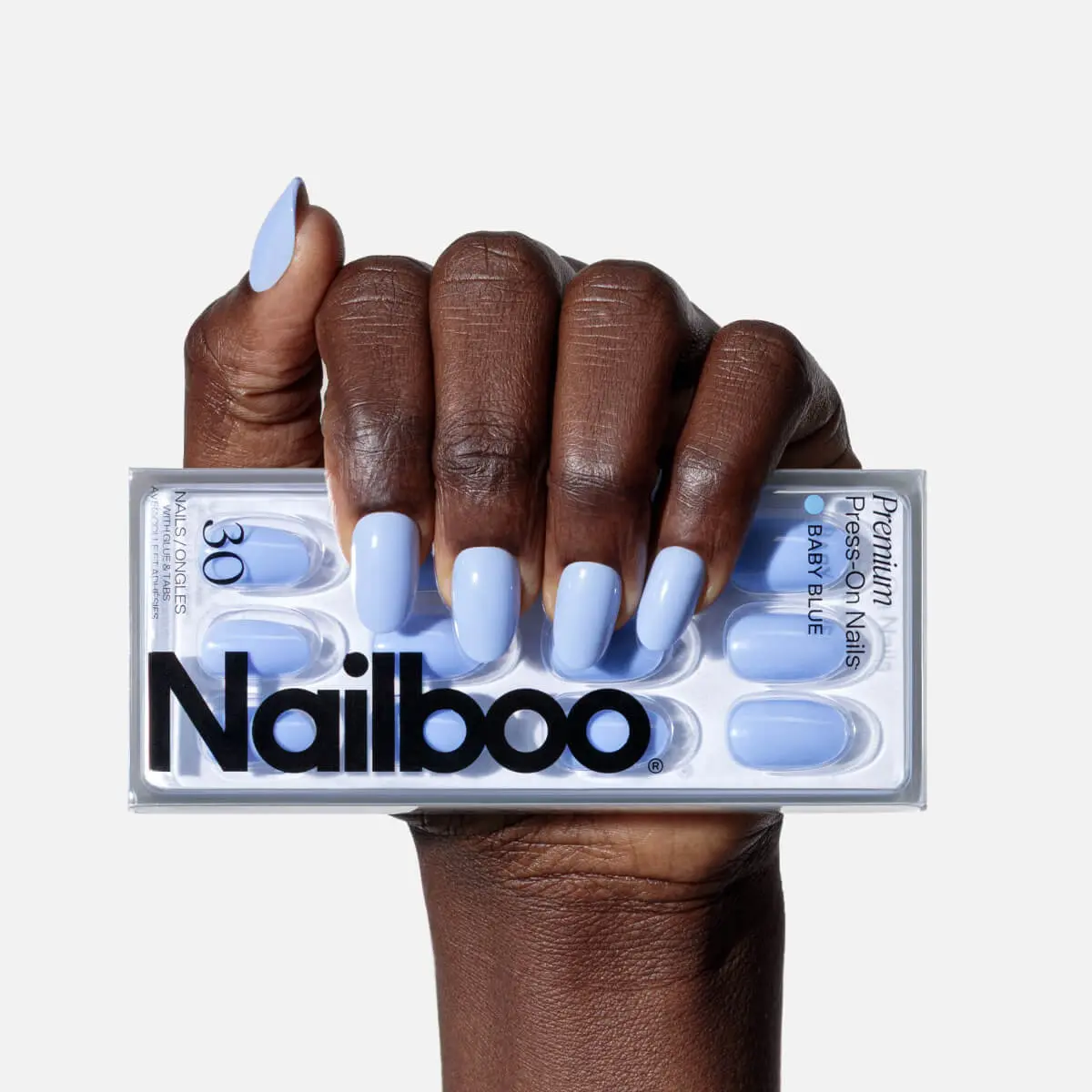 Baby Blue Press On (Round)